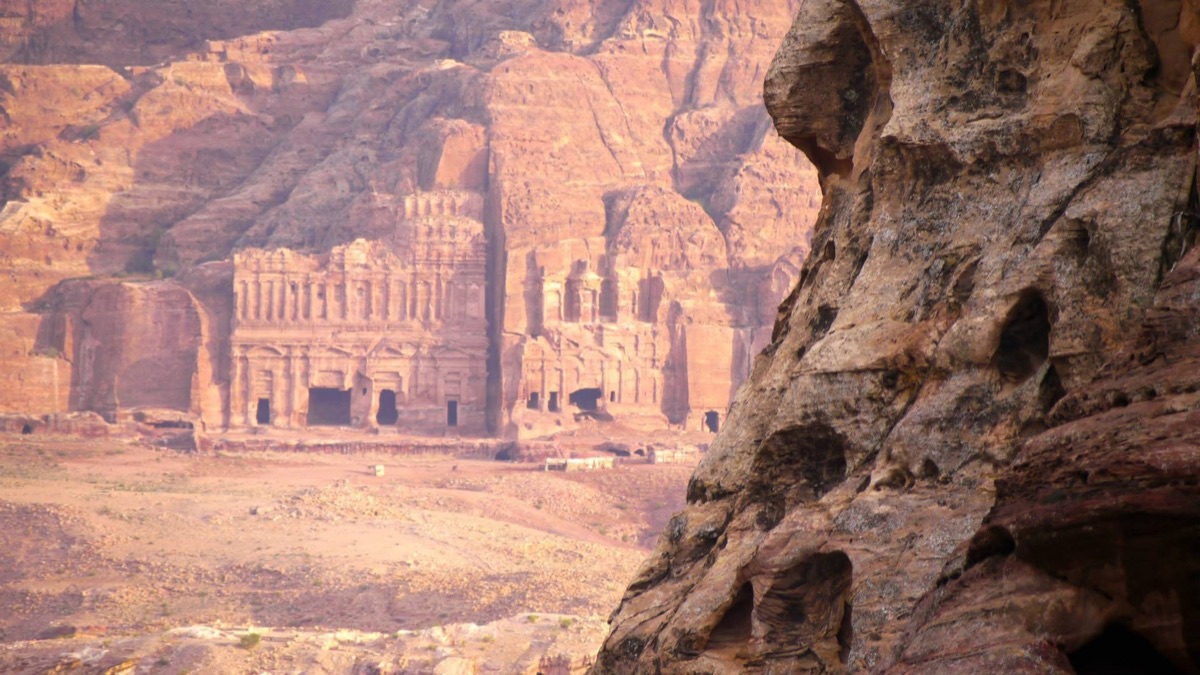 The Royal Tombs, past the edge of the rock